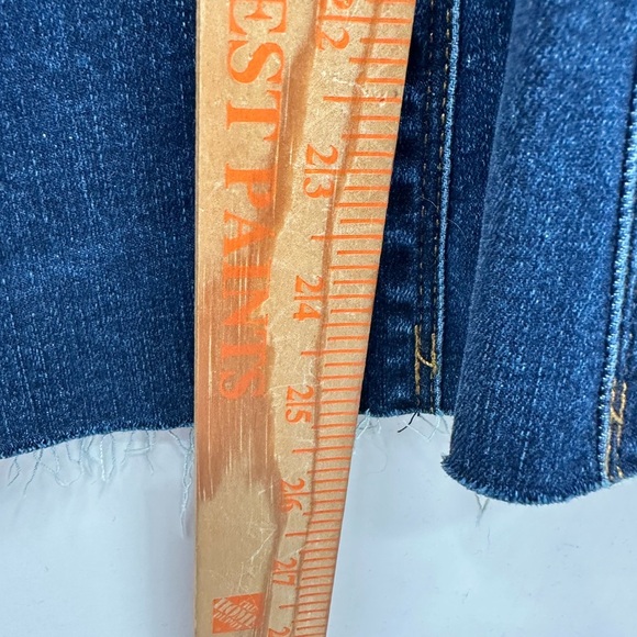 SPANX XL crop dipped stretch pull-on flare woman raw hem cute high-rise denim - Picture 10 of 11